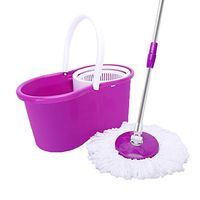 360° Spin Mop with Bucket & Dual Mop Heads.Soft Fiber Won't Scratch The Floor