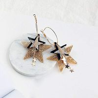 1 pair Exaggerate Unique Tassel Multi-Deck Drop Earrings Big Circle Ear Studs Earbobs Best Accessory Jewerly Fine Fashion Stylish Womens Bright Designer Girls