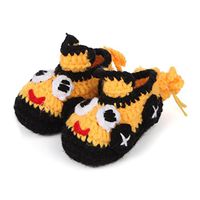 AStorePlus Sweet Baby Newborn Prewalker Shoes Handmade Knitted Crochet Socks Slippers-Yellow Car