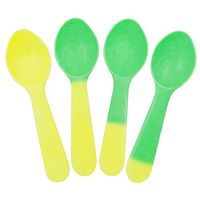 Frozen Dessert Supplies 3 Inch Mini Tasting Color Changing Spoons Yellow to Green - Colorful Plastic Spoons - Made in USA! 100 Count