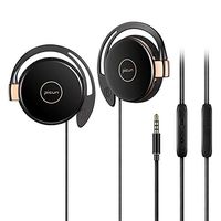 Picun L1 Wired Earbuds, 3.5mm On-Ear Stereo Headphones with Microphone Noise Cancelling Volume Adjustable for iPhone iPad PC Sony Android(Black)