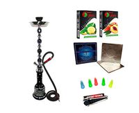 Pink 4 Hose Hookah Pipe Party Set HEART & SOUL Shisha Nargila + Four Hooka Hoses