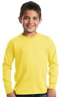 Port and Company PC61YLS Kid's LS Essential T-Shirt Yellow X-Small