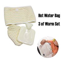 Sikye Hot Water Bag,Winter Hand Warming Bag Flannel Hot Water Bottle with Bellyband