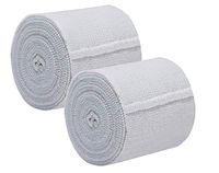 Nexskin 3" Organic Latex Free American Cotton - Comfort Elastic Bandage with Single Hook & Loop Closure - White, 2 Pack