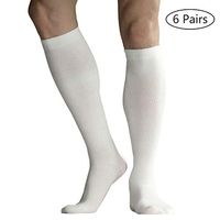 +MD 6 Pairs Microfiber Compression Socks (8-15mmHg) for Women & Men - Knee High Socks for Running, Athletic, Nurses, Travels, Edema, Anti-DVT, Varicose Veins 3Black3White 13-15
