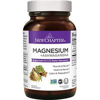 Magnesium, New Chapter Magnesium + Ashwagandha Supplement, 2.5X Absorption, Gluten Free, Non-GMO - 30ct
