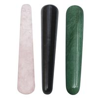 Ibnotuiy 3PCS Jade Guasha Massage Wand Smoothly Crystal Gua Sha Tool for Acupuncture Therapy Assorted Color