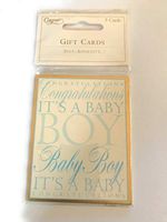 Congratulations It’s a Baby Boy 4 Gift Enclosure Cards, Self Adhesive for Gift Wrapping Baby Shower, no envelopes Needed