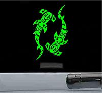 Maori hammerhead sharks Vinyl Decal Sticker (LIME GREEN)