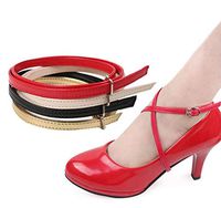 FZBNSRKO 2 Pairs Women Lady's Detachable Long High Heels Shoe Straps Loose Shoe Straps Sandals Single Shoelace Accessories with Buckle(White)