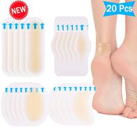 Blister Pads, Blister Bandages, Blister Gel Guard, Waterproof Blister Prevention New Material Blister Cushions for Fingers, Toes, Forefoot, Heel (20 Pieces)
