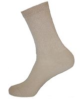 Sole Pleasers Men's Black King Size Diabetic Crew Socks 3 Pairs - Size 13-15 (Tan)