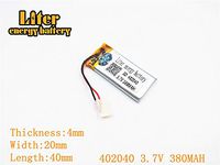 3.7V 380mAh 402040 Lithium Polymer Ion Rechargeable Battery Lithium Polymer Li-Po Battery for MP4 GPS MP3 Bluetooth Stereo DIY Gift