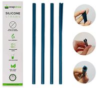 Snapstraw Reusable Silicone Straw - BPA-Free Non-Toxic Openable Straw, Safe for Kids and Toddlers, No Brush Needed (Green, Set of 4) - Washable Reusable Flexible Collapsible Straw