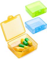 BUG HULL Small Pill Organizer 3 Pack, Once a Day Pill Box for Travel, Cute Pill Case, Daily Mini Medicine Organizer for Vitamins, Fish Oils or Supplement