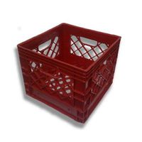 Authentic 13x13x11 4 Gallon 16 Quart Square Dairy Milk Crate (RED)