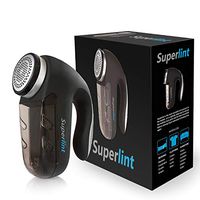 SUPER LINT Professional Electric Sweater Shaver Best Fuzz Pill Bobble Remover for Fabrics, Bedding, Clothes and Furniture, Use with Batteries or Power Adapter, Black & Silver