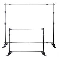 Happybuy Banner Stand Adjustable Step and Repeat Stand Trade Show Booth 8'x8' to 8'x10' Jumbo Telescopic Background Stand Wall Exhibitor Display Photographic (10 ft Banner Stand) 