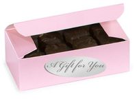 Cakesupplyshop KJ8R- 10ct 1/2 Lb. Pink Candy Boxes with Silver Gift for You Sticker 5-1/2 X 2-3/4 X1-3/4"