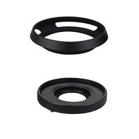 JJC Auto Open and Close Lens Cap and Hood Kit for Olympus M.Zuiko Digital ED 14-42mm EZ Lens on OM-D E-M10 III/E-M10 II,etc & Panasonic Lumix G Vario 12-32mm ASPH Lens on DMC-GX85/DMC-GX850,etc