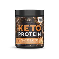 Ancient Nutrition KetoPROTEIN Beef Powder Peanut Butter Flavor, 17 Servings, Keto Diet Supplement, High Quality Low Carb Proteins and Fats from Bone Broth and MCT Oil