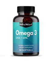 Omega 3 Fish Oil DHA + EPA Supplement. 90 Odorless & Burpless Softgels with 1,200 milligrams Fish Oil and 720 milligrams Omega 3. Supports Brain, Joint and Immune Health.