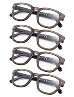 4-Pack Vintage Reading Glasses with Spring Hinges AntiGrey +0.50