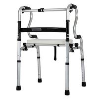 DEPRQ Rolling Walker Folding Walker Walking Frames Lightweight Aluminum Foldable Walking Mobility Aid Walking Frame for Elderly Senior for Seniors Adults (Color : Silver, Size : with seat)
