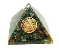 Jet Energized Bloodstone Flower of Life Orgone Pyramid Ions Generator 2.5 inch Natural Charged EMF Harmonizer Energy Chakra Gemstone Jet Crystal Image is JUST A Reference