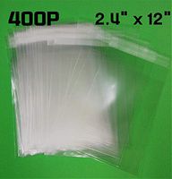 NSM Premium OPP Clear Bag [400P] Resealable Cellophane Wrap Sealing Plastic Bag (2.4" x 12"(6cm x 30cm))