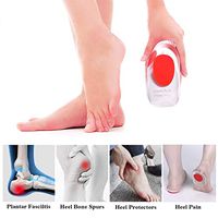 Gel Heel Cushion Inserts & Heel Cups for Plantar Fasciitis, Supcare Medical Silicone Heel Pads Protectors Red, Heel Inserts Pads for Bone Spurs Heel Pain for Women Shoes Size 5-7.5