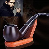 QHB New Retro Enchase Durable Resin Smoking Pipe Tobacco Pipes Cigar Gift