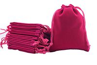 Sansam 25pcs Rose Drawstrings Velvet Gift Bags Velvet Jewelry Pouches for Wedding Favors, Candy Bags, Party Favors, 4.8x6.0''
