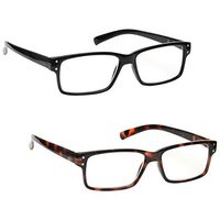 The Reading Glasses Company Black & Brown Tortoiseshell Readers Value 2 Pack Mens Womens RR45-12 +2.00