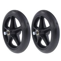 2 PCS 7 inch Wheelchair Front Caster - Wheelchair Wheels Replacement - Heavy Duty & Anti-Slip – Bearing 5/16 inch/Black