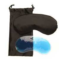 Silk Sleep Eye Mask with Gel Insert, Matching Pouch and Adjustable Elastic Strap by Sleeping Moon, Insomnia Blindfold for Men, Women, Boys, Girls, Kids, Travel, Puffy Eyes and Dark Circles, 6 Colors