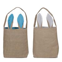 LovesTown 2 PCS Jute Bag, Linen Gift Bag Candy Cloth Bag Dual Layer Bunny Ears Bag for Party Supplies/Gift wrapping/DIY Creation