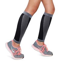 SWOLF Calf Compression Sleeve Women, Athletic Calf Compression Socks for Running, Cycling, Hiking, Travel - Sports Leg Support Sleeve for Shin Splint, Calf Pain Relief (Gray, S/M)