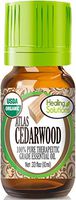 Organic Atlas Cedarwood Essential Oil (100% Pure - USDA Certified Organic) Best Therapeutic Grade Essential Oil - 10ml