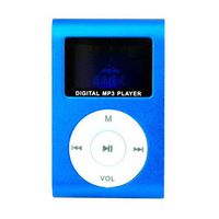 LCD Screen USB Rechargeable Mini Clip MP3 Player with Micro SD/TF Card Slot - Blue