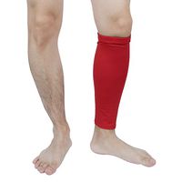 uxcell Adult Unisex Spandex Sports Leg Muscle Sleeve, Outdoor Golf Tennis Wrap Support, Biking Calf Protector L Red