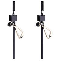 Meolin Geometric Triangle Bar Drop Earring Elegant Long Dangle Earrings,Golden,7.60.7cm