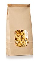 1 lb Kraft Metal Tin Tie Premium Professional Grease Resistant Bakery Coffee Bag with Square Window (20 Pack) FDA Compliant, Reusable, Reclosable
