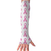 Breast Cancer Awareness Ribbon With Heart UV Protection, Compression & Cooling Arm Sleeves For Cycling/Golf/Basketball/ Other Sports