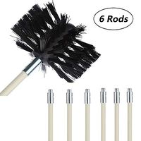 Dryer Duct Cleaning Kit, Chimney Boiler Nylon Brush Bendable Chimney Pipe Cleaner Brush to Clean The Tubular Inner Wall of The Chimney, Oil-Smoke Machine, Dryer, Boiler,6 Rods