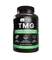 TMG Betaine Anhydrous Trimethylglycine, 960mg Serving, 365 Caps, Premium Quality & 100% Pure with No Fillers or Additives, Non-GMO, Lab Verified, Made in The USA, Satisfaction Guaranteed