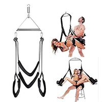 Adult Swivél Šwíng Set for Adult Game-Ceiling Hold Up to 800lbs Support 360 Degree Spining with Steel Triangle Frame and Spring Fits Couples Pleasure (Black)
