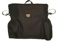BAGS USA MFG. Wheelchair Bag with Cell Phone and Water Bottle Holder Made in U.s.a. (Black)
