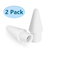 KeyEntre Replacement Tip Compatible with Apple Pencil, [2-Pack] Nib Replacement 2 PCS Nib Cover Compatible with iPad Pro 10.5 inch 12.9 inch 9.7 inch Apple Pencil 1/2 Apple Pencil Accessories, White